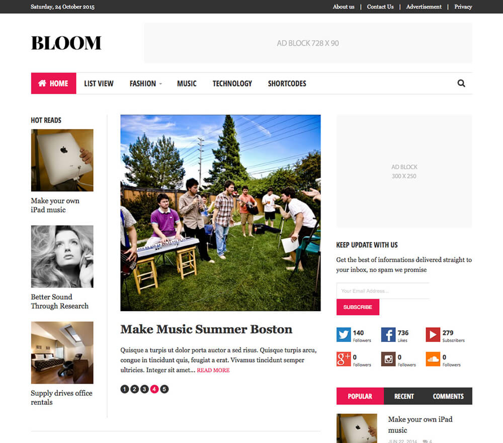 Bloom WordPress Theme